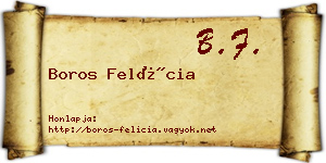 Boros Felícia névjegykártya