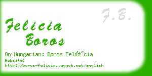 felicia boros business card